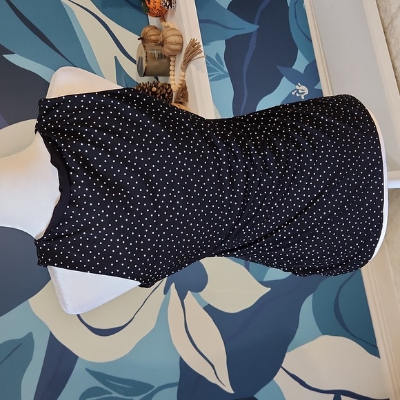 WHBM Black White Reversible Micro Dot Solid Tank Top Blouse S - Picture 3 of 6